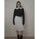 FREEZIA MIDI SKIRT-WHITE