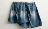 Meli Pintuck Denim Bermuda Shorts [Short & Long Selection*]