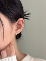 [3 set] flower heart earring set / simple, lovely, pointy, daily, spring, summer flower