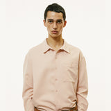 2way open collar drapery shirt pastel pink