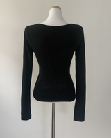 Lips shirring hook top (black)