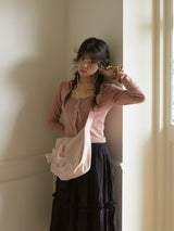 Daily ribbon hobo bag_nude pink