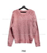 Blow angora round knitwear