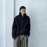 Dark Plaid Two-Way Zip Shirt