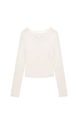 Cream donuts sheer cardigan, Milk Tea