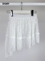 LACE UNBAL LAYERED SKIRT (2C)
