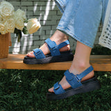 Snoopy Denim Velcro Strap Sandal_S0577
