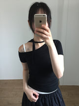 Unbalanced Tie T-Shirt (4color)