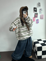 MINK🐻🧸RIVET STRING LONG WIDE PANTS 💙🖤2COLOR