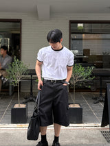 Twos herringbone bermuda pants