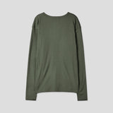 Overlock Henley Neck Knit Long Sleeve 4C