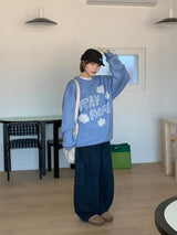 [unisex] ピデンヘアリーぼかしプリントオーバーニット