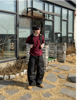 Skull Dart Wide Cargo Denim Pants
