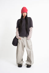 Slub crop layered tee