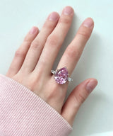 Pink water drop Ring