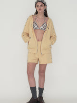 Studded set zip up hoodie - Butter