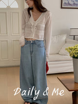 frill see-through cardigan(4color)