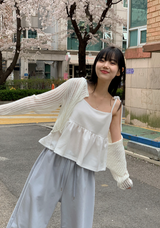 Flower Two Button Knit Bolero Cardigan (3color)