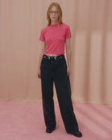 テキストバタフライクロップTシャツ-PINK