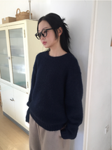 ラスオーバーフィットモヘアウールニット（3c）
