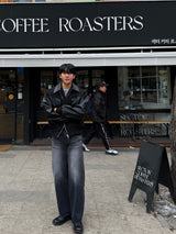Bes black wide denim pants