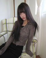 Beden Lace V-Neck Long Sleeve T-Shirt