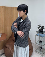 タイド クロップ チェック シャツ