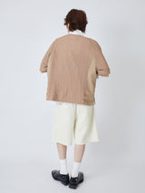 COLLARLESS LACE ZIPPER SHIRTS