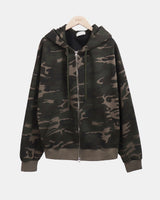 Jaon Camo Semi-Crop Hoodie Zip-Up