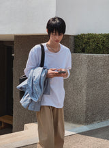 コア ベーシック Uネック ロングスリーブ Tシャツ