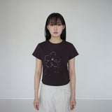 ドットドットTシャツ - ディープブラウン