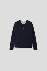Solis Henley Neck Long Sleeve Knit Tee (4 Colors)