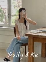 Cotton shirring blouse(2color)