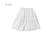 Tirin Pintuck Frill Lace Midi Skirt