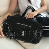 Clear Eyelet Faux Leather Shoulder Crossbody Bag 3 Colors