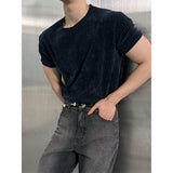 [MUSCLE FIT] ベルベットカットハーフニット(4color)