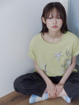 クレヨンフルーツTシャツ (ペアオリーブ)