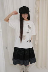 TEA CUP CROCHET T-SHIRT / WHITE