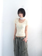 Round U button slim top