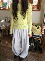 [unisex] ラカーニスタープリンティングバンディングワイドパンツ