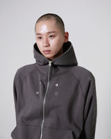 Eyelet full hoodie zip up