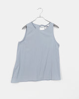 Romu nylon unbalanced strap ribbon sleeveless blouse