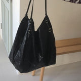 Mucoon Belt Big Shopper Leather Shoulder Bag