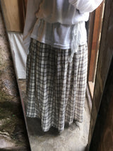 Maple Check Banded Shirred Skirt (3c)