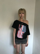 アメリカンフラぐオフショルダーT