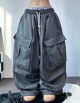 ジッパーカーゴ🤐キーリングカーゴバルーンオーバーパンツ 🧸🧇🩶🖤4カラー