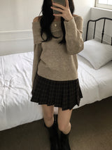 Uni Off-Shoulder Knitwear (4 colors)