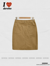 brown corduroy midi skirt