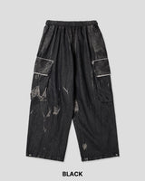Terry Cargo Denim Pants