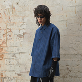 RELABEL 24SS ‘Track Route’ デタッチャブルポリモーフィックデニムスエードパッチワークスナップボタン長袖シャツ